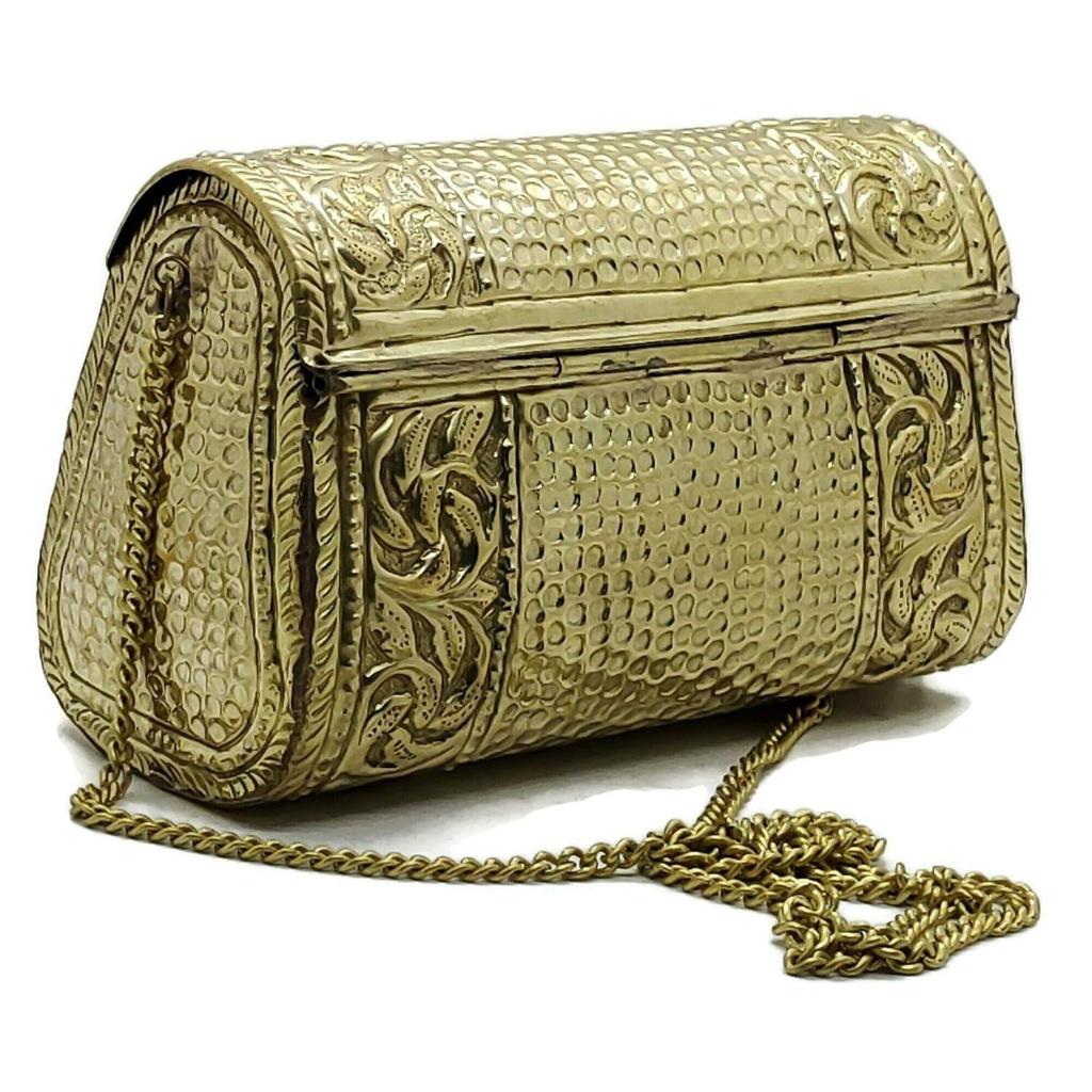 Women Gift Bridal Bag Brass Metal Clutch Sling Bag Indian Ethnic Antique Clutch