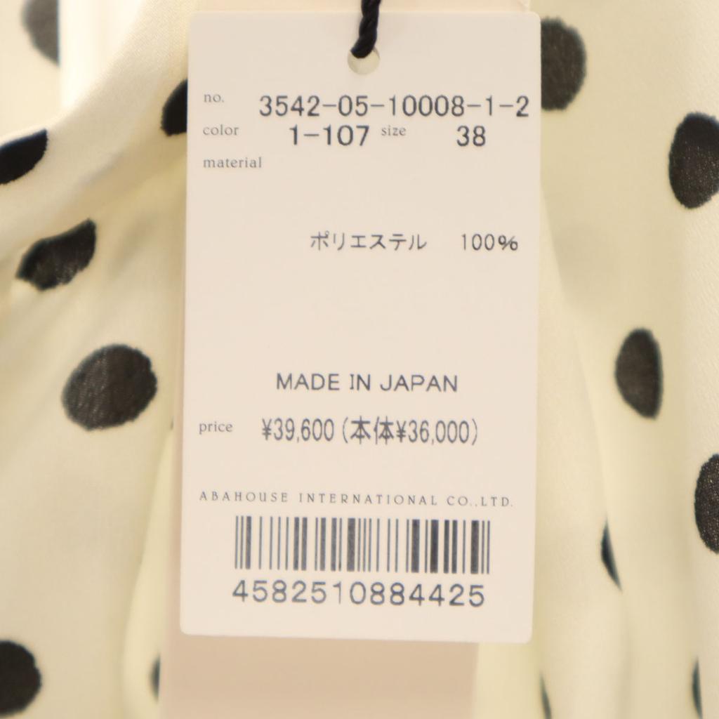 Unused DESIGNWORKS Made In Japan Dot Pattern Long Sleeve Band Collar Shirt Women Used