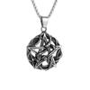 Retro Pentagram Snake King Necklace for Men Women Fashion Punk Animal Style Pendant Chain Jewelry Halloween Gift