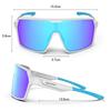 Road Bike UV400 Polarized Interchangeable TR90 Adjustable Nose Pads White Ice Blue [HAAYOT] Sunglasses, Sports, Baseball, Running, Blocking, Lenses,
