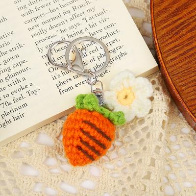 Artificial Crocheted Fruit Key Rings Key Holders Decorative Keychains Bags Pendants Key Chains Rings Holders Gift Accessories