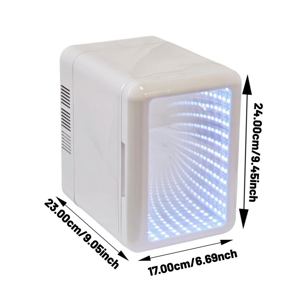 Frigider Mic de Frumusețe 4 Litri/6 Doze Lumină LED Dimmabilă Frigider AC/DC Utilizare Mașină Acasă Mini Congelator Portabil