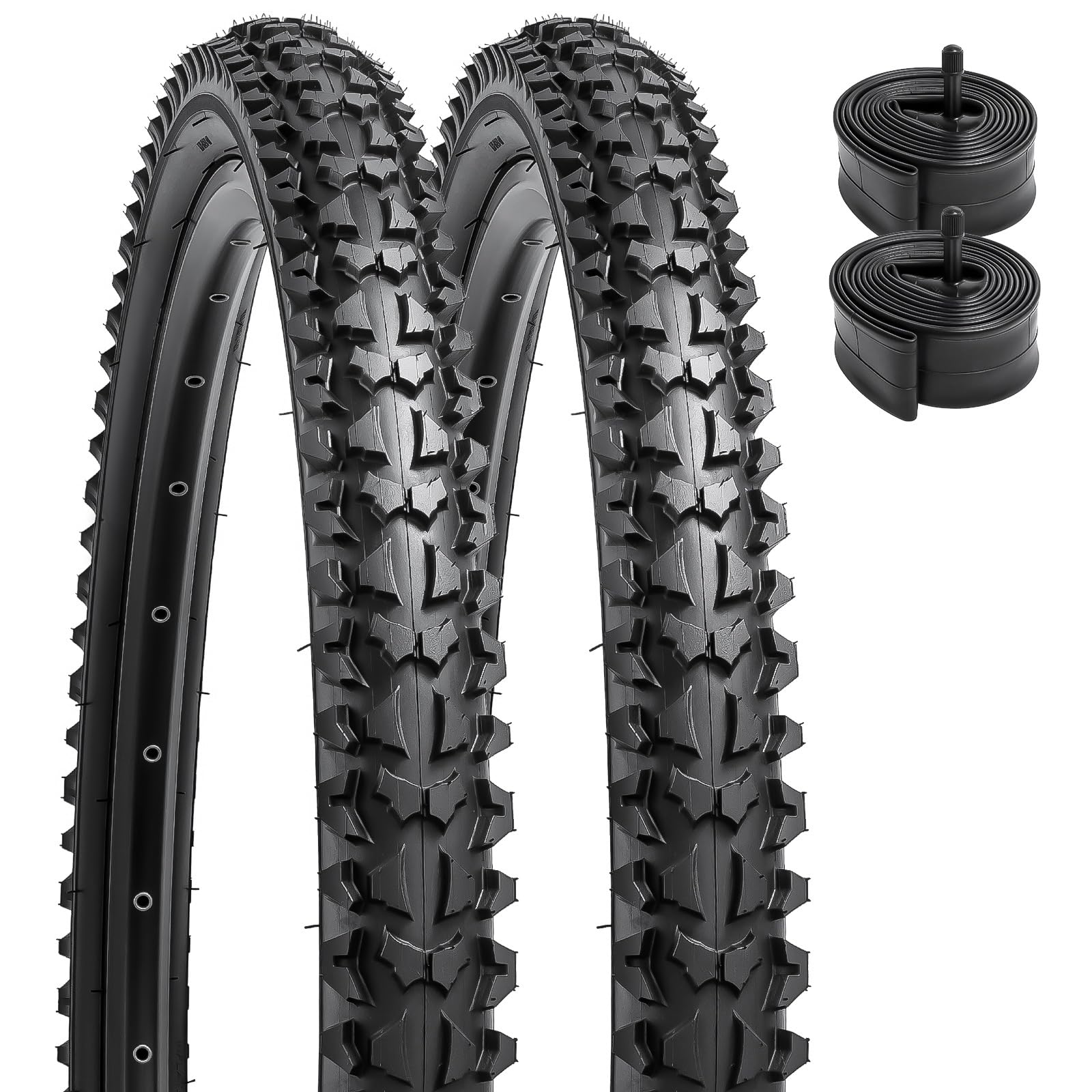 

YunSCM Set of 2, 22x1.95 Tires, 22x1.95 53-457 Bicycle Tires + 22x1.75/2.25 Tubes with 32mm American Valves + Tire Lever, Y-228