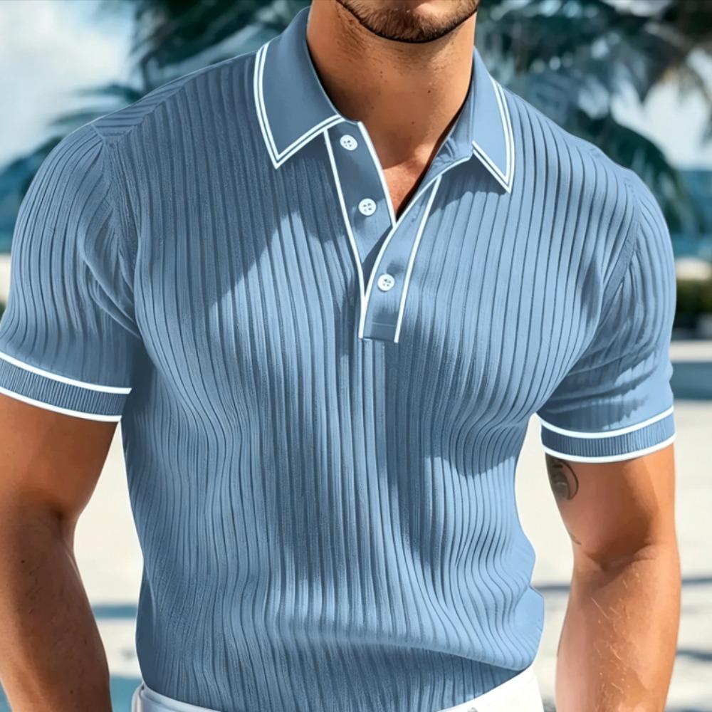 New Men's Polo Short-sleeved Shirt Solid Color for Men Business Casual and Trendy Summer New Men's Short-sleeved Polo Shirt