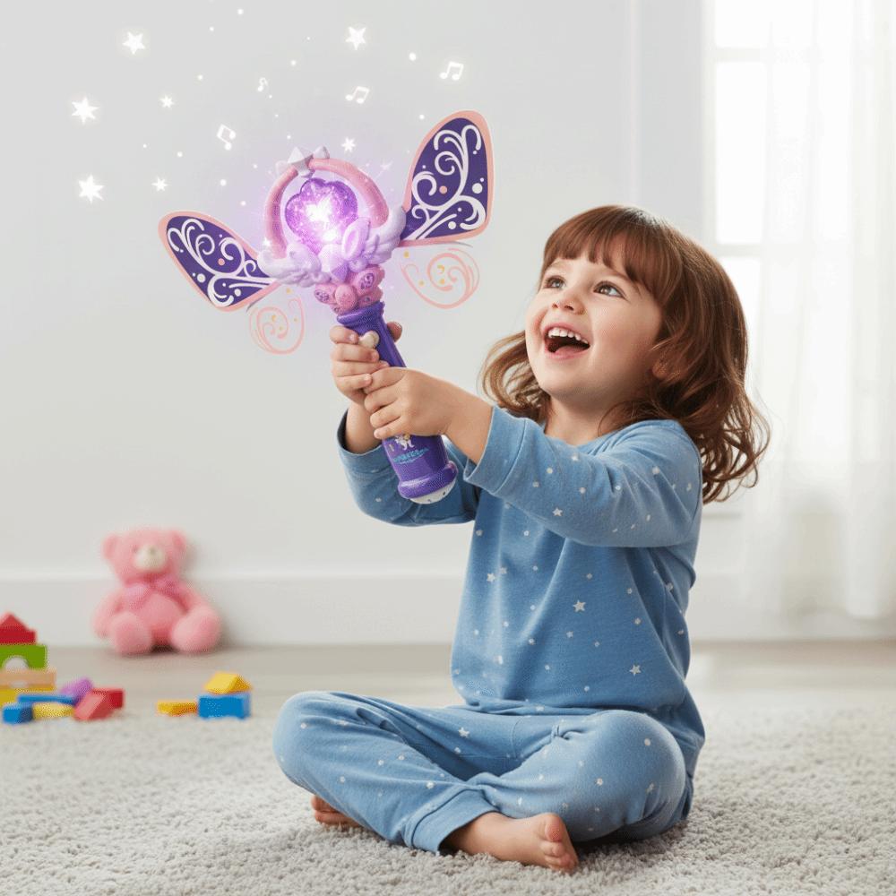 With Light Fairy Wand Flash Rotating Princess Wand Light Sound Stick Christmas Halloween