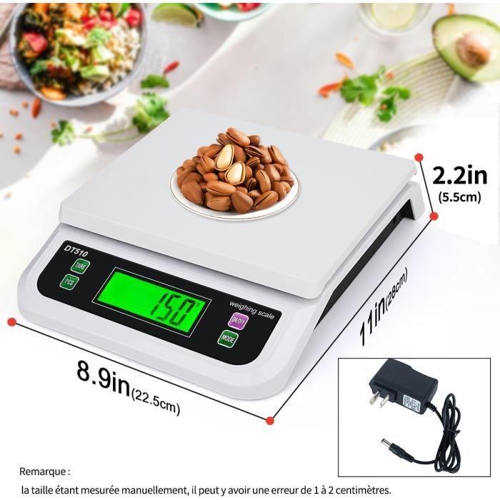 Balance de cuisine - generic - 30kg/1g - écran lcd rétroéclairé - fonction tare - 6 unités de mesure