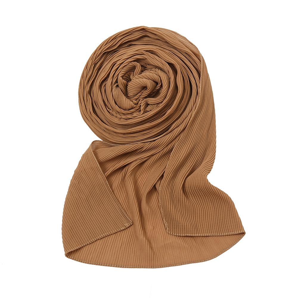 New Autumn Chiffon Wrinkles Scarf For Women Lady Solid Color Thin Scarves Soft Shawl Foulard Viscose Spring Female Wrap Shawls