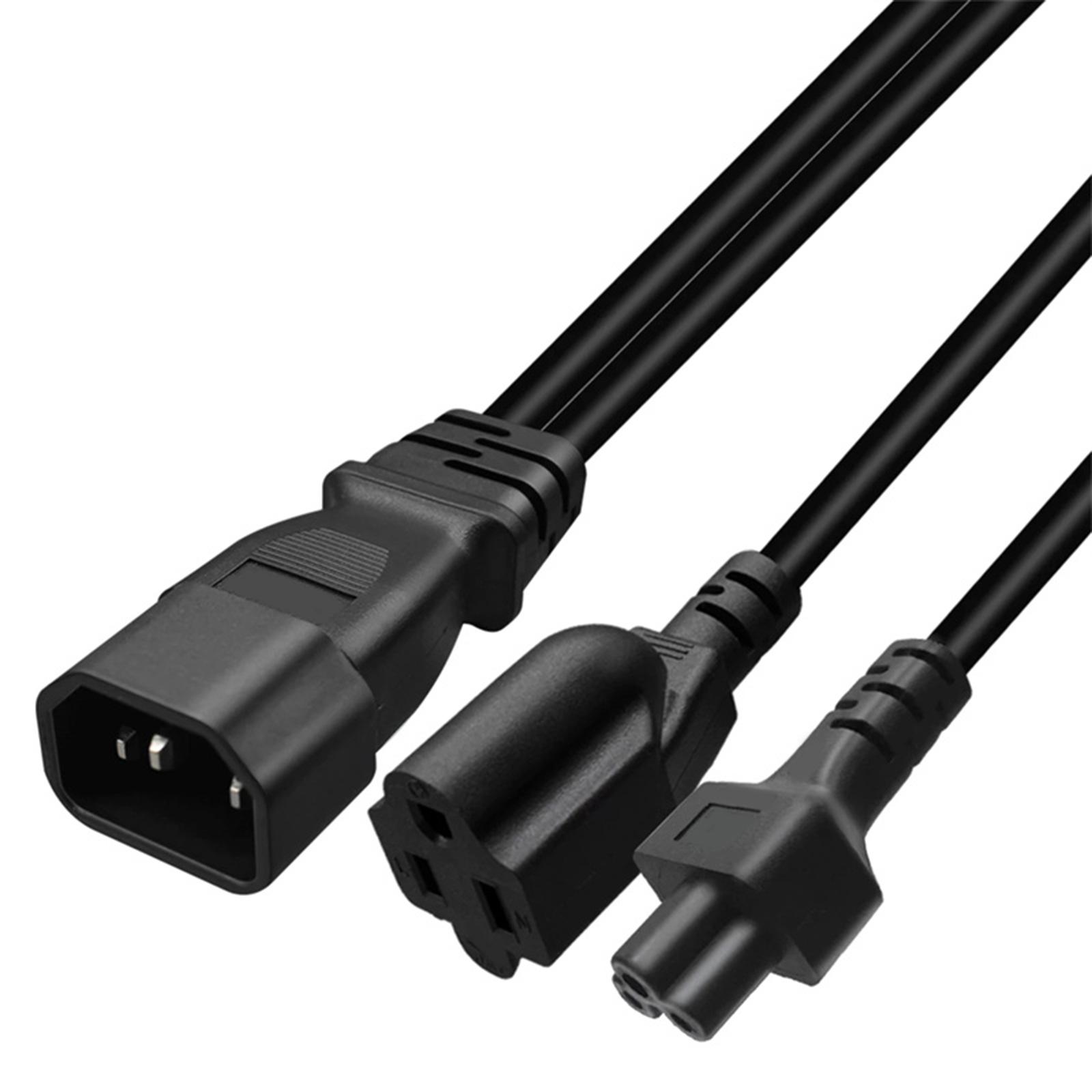 

Y-образный разветвитель шнура питания вилка IEC320 C14 3-контактный штекерный кабель питания адаптер питания C14 на C5 + розетка 5-15R