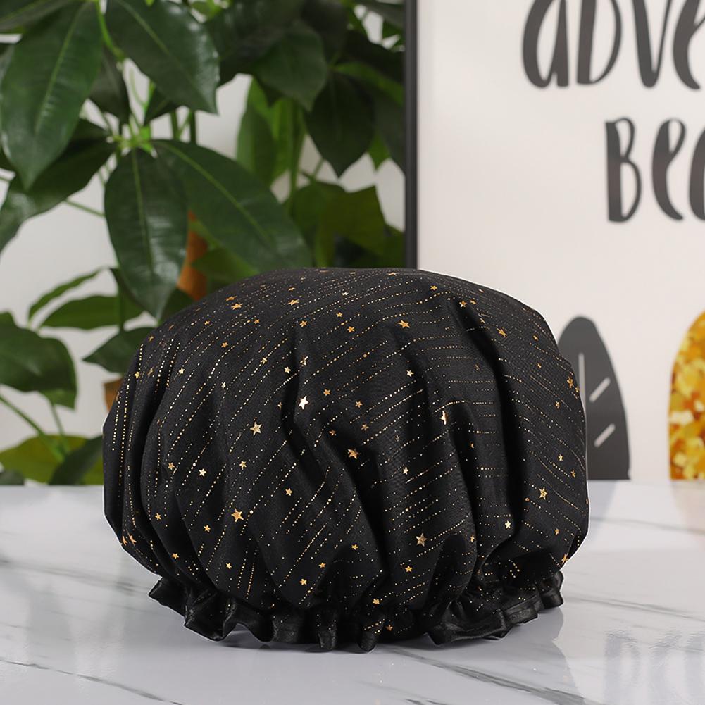 Wodoodporny Czepek Podwójny Gwiazdka Czepek na Włosy Złoty Nadruk Terylen Bawełna Czepek Kąpielowy Kąpiel Kobiety