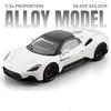 1/24 Maserati MC20 Cabrio Alloy Track Racing Car Model Diecast Metal Sports Car Vehicles Model Sound and Light Children Toy Gift