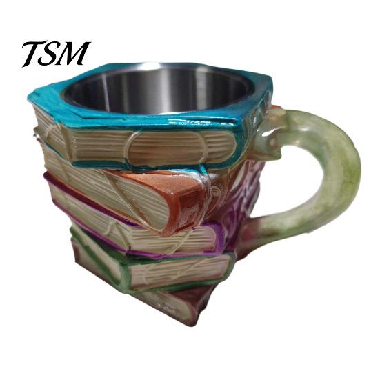 Painted Novel Stack Mug Book Cup 3D Stacked Coffee 300ml Unique Collection Gifts for Literature Lovers Reading Atmosphere Literary Hand-painted 300ML разноцветный