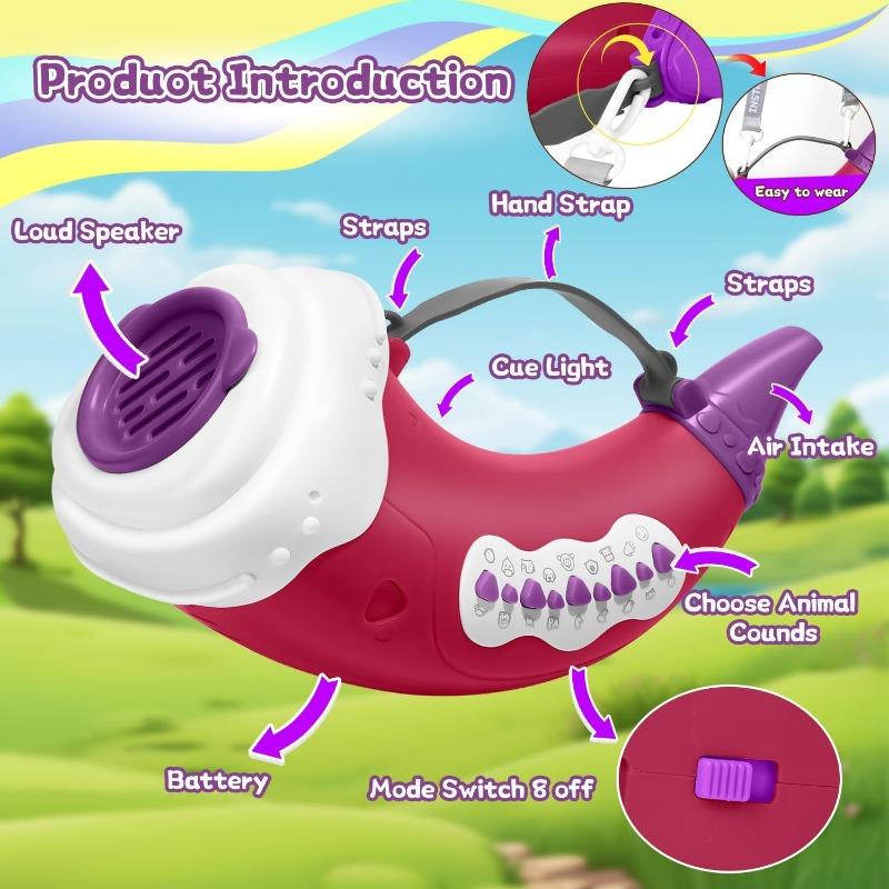 Hračky pro volání zvířat, Lovecká hračka se 2 režimy 30 zvuky, 5 úrovní světel, Hra na venkovní objevování s hračkami měniče hlasu s klaksonem pro chlapce a dívky