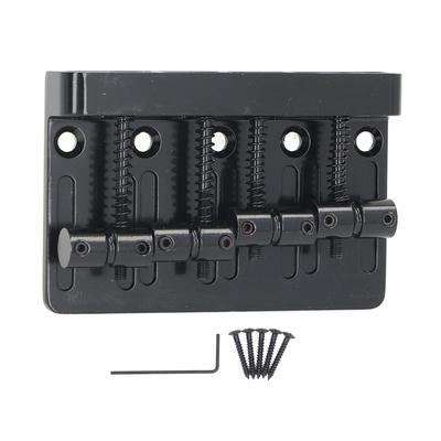 Chevalet Cordier Basse Électrique 4 Cordes Selle Fixe avec Plaque de Base Épaissie Clé Hexagonale Noir