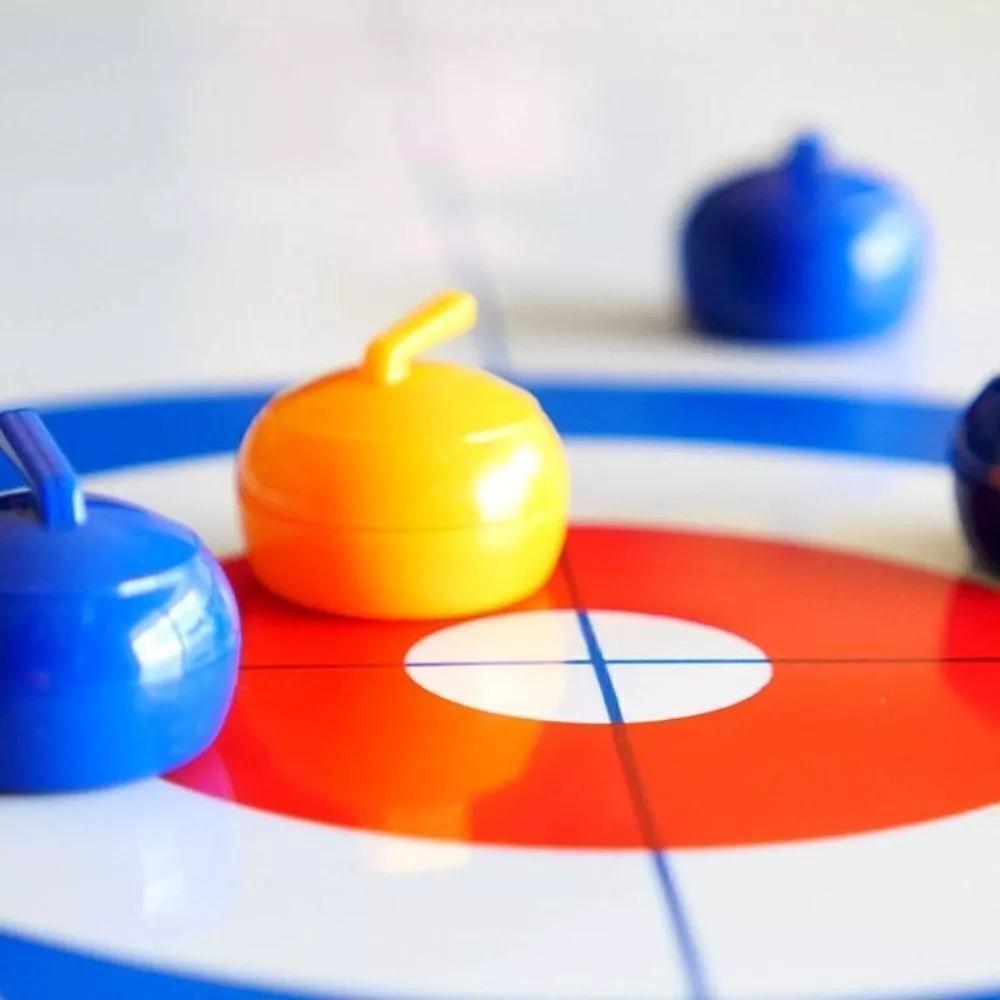 Puzzle Curling Table Parent Children Game Mini Curling Board Game for Adults, Kids