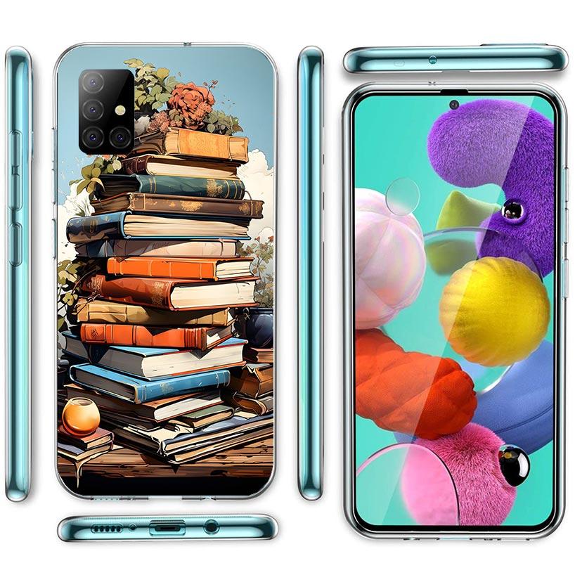 Read Books illustration Reading Phone Case For Samsung Galaxy A12 A52S A42 A32 A22 A51 A50 Note 20 Ultra 10 S10 Plus A71 A70 A31