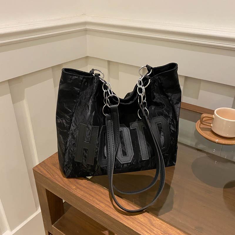 Large Capacity Letter Shoulder Bag Women'S Autumn High-Value College Student Class Bag High-Value Tote Bag