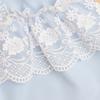 Summer Light Blue Dog Dress with Lace Decoration, Sleeveless Princess Dog Girl Clothes for Small Dogs/Cats Party Costume Attire