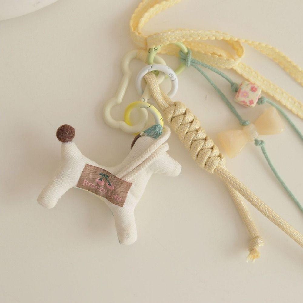 Handmaking Braided Rope Bag Pendant Polyester Fabric Animal Couple Keyring  Jewelry Accessories