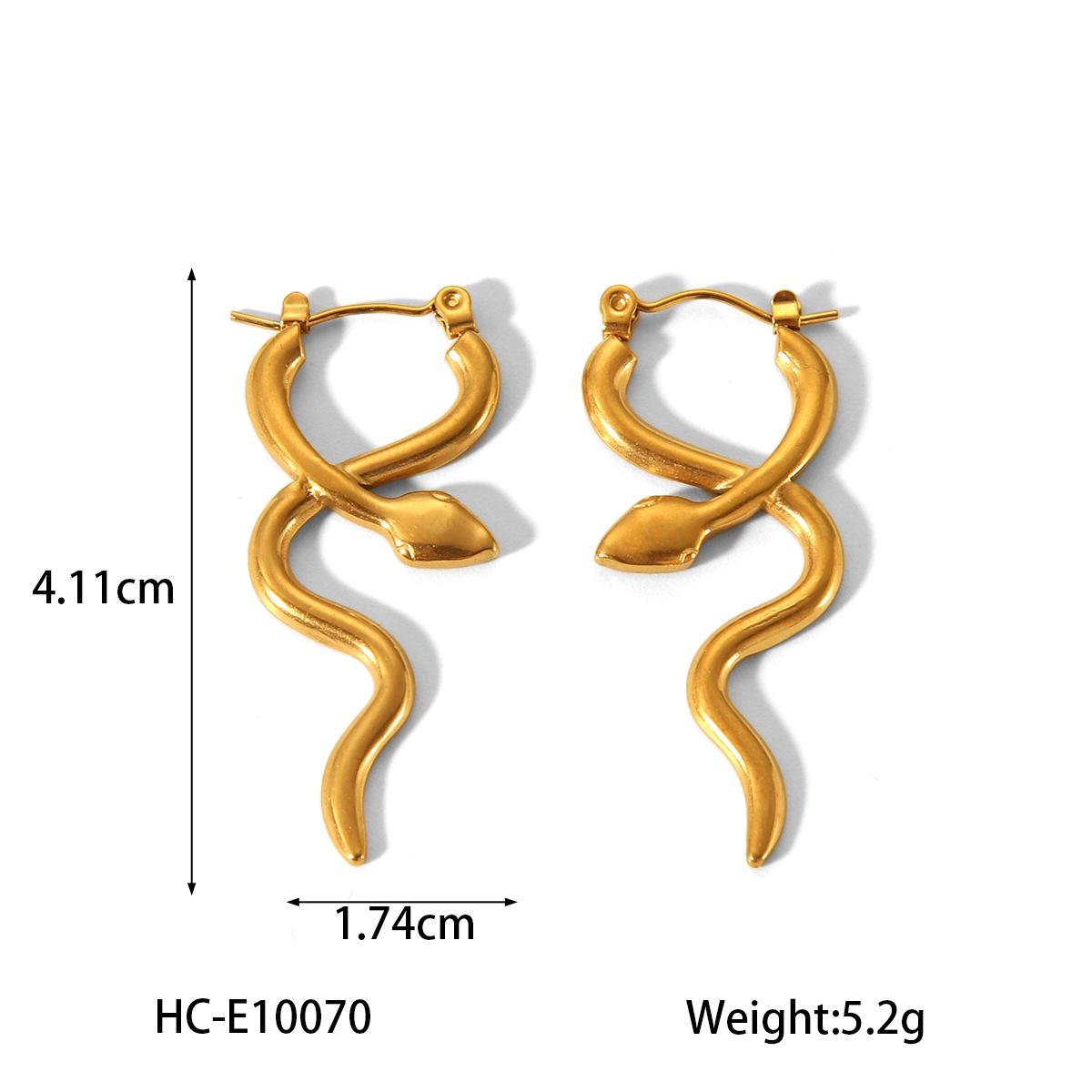 

Snake-shaped titanium steel ear buckles, women s versatile high-end unique trendy earrings, Instagram style