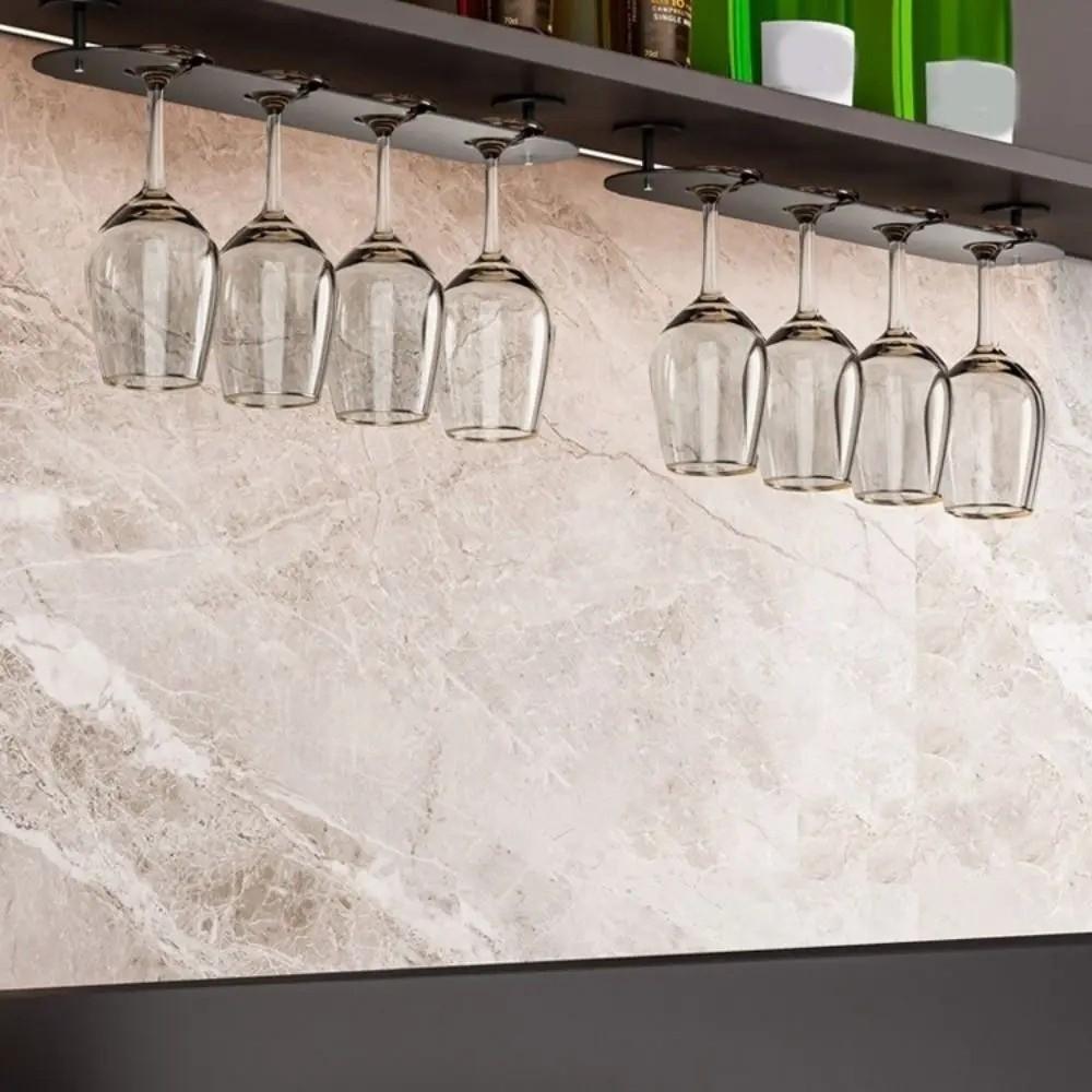 Single-row Design Wine Glass Holder 2/3/4 Slots Wine Glass Storage Shelf Kitchen Use