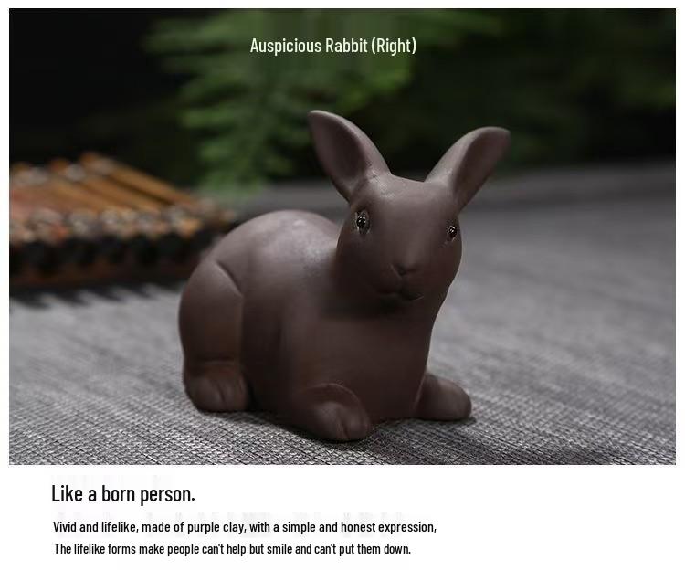 High-Quality Zisha Rabbit Tea Pet: Cute, Creative, and Wealth-Attracting Ornament