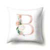 Polyester Pillowcase Home Pink Floral Decorative Print Pillowcase 26 English Letter Cushion Cover