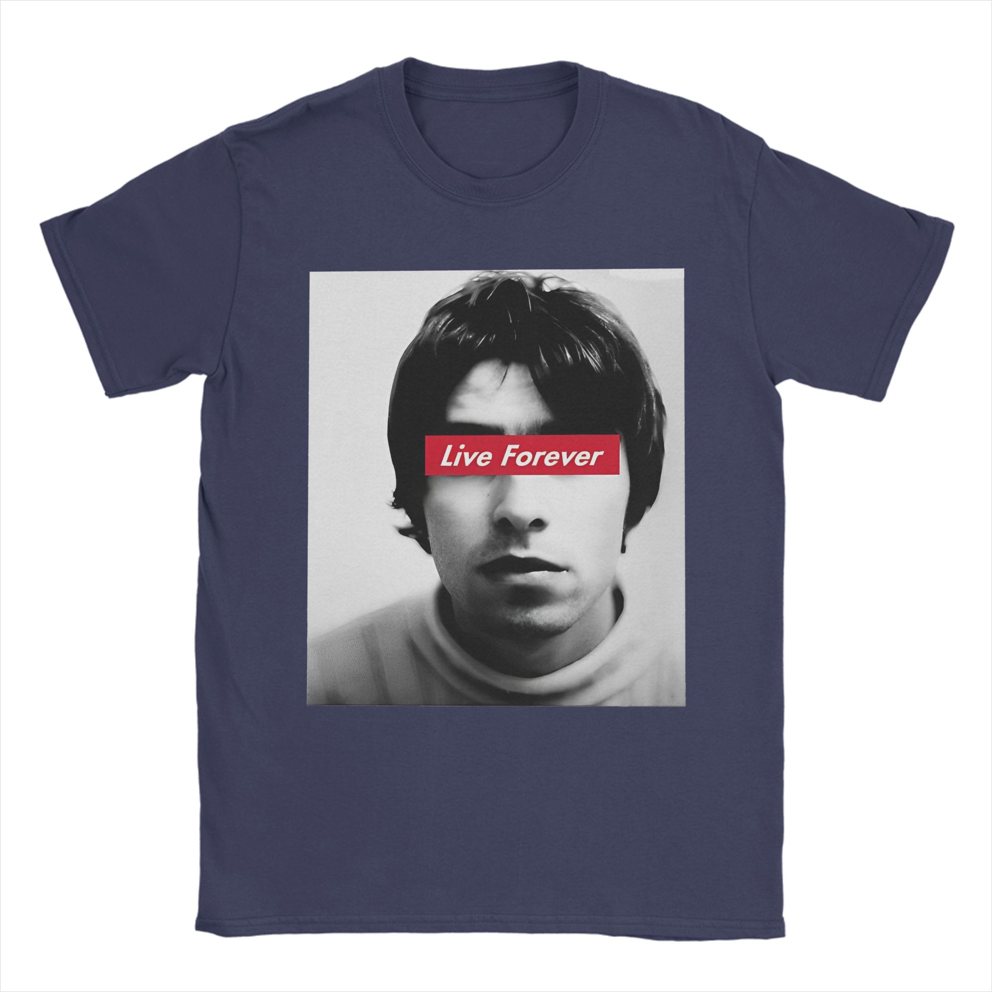 

Printed O-Oasis Live Forever T-Shirt Men s Cotton Short Sleeve Crewneck Summer Top Tee 4XL