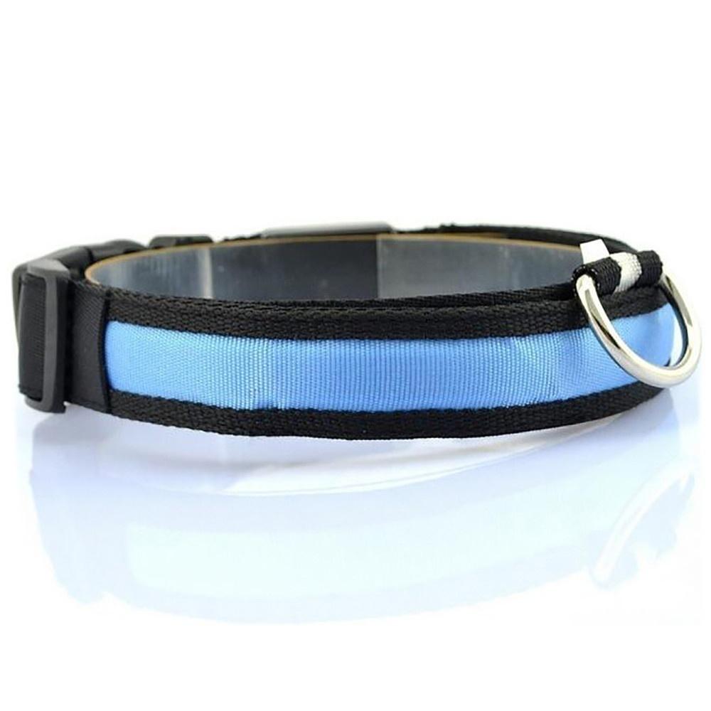 LED Nylon Hund Kjæledyr Katt Halsbånd Sikkerhet Natt Halskjede Anti-tapt Blinkende Glitter Halsbånd for Hund Gåtur