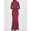 Elegant Solid Color Long Sleeve Hip Skirt Dress for Women 2025 Autumn