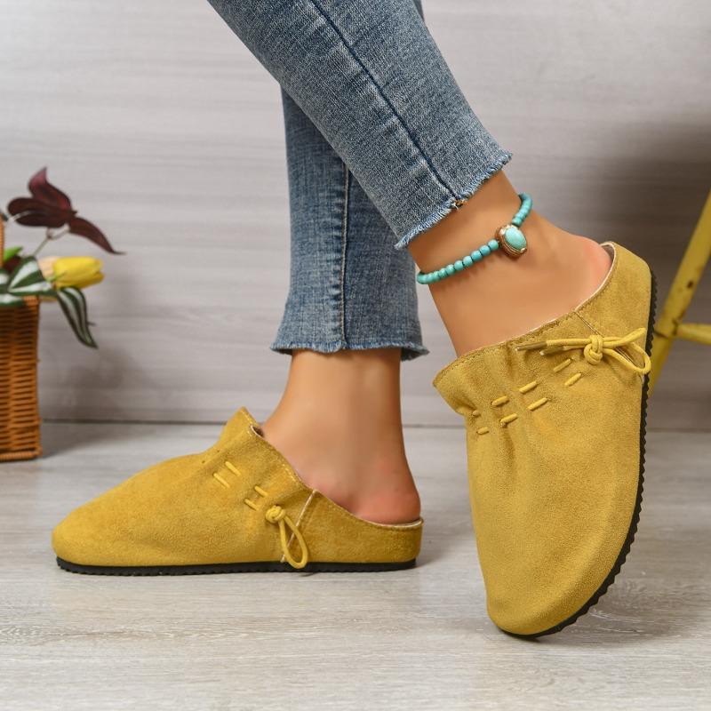 New Retro Women's Half-slipper Shoes with LACES and Thick-soled Soles