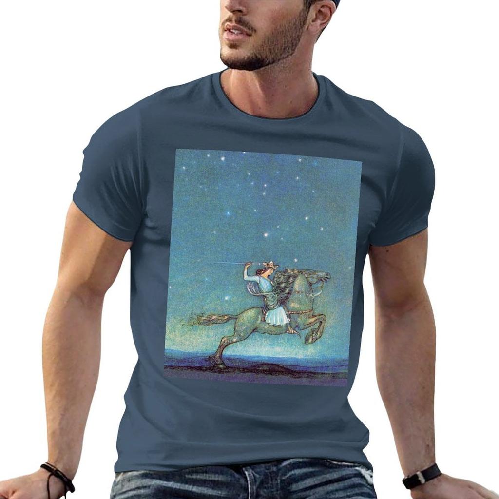Riding In the Moonlight John Bauer TShirt Graphic T Shirts for Unisex T Shirts with Prints Anime Tshirt Tshirt