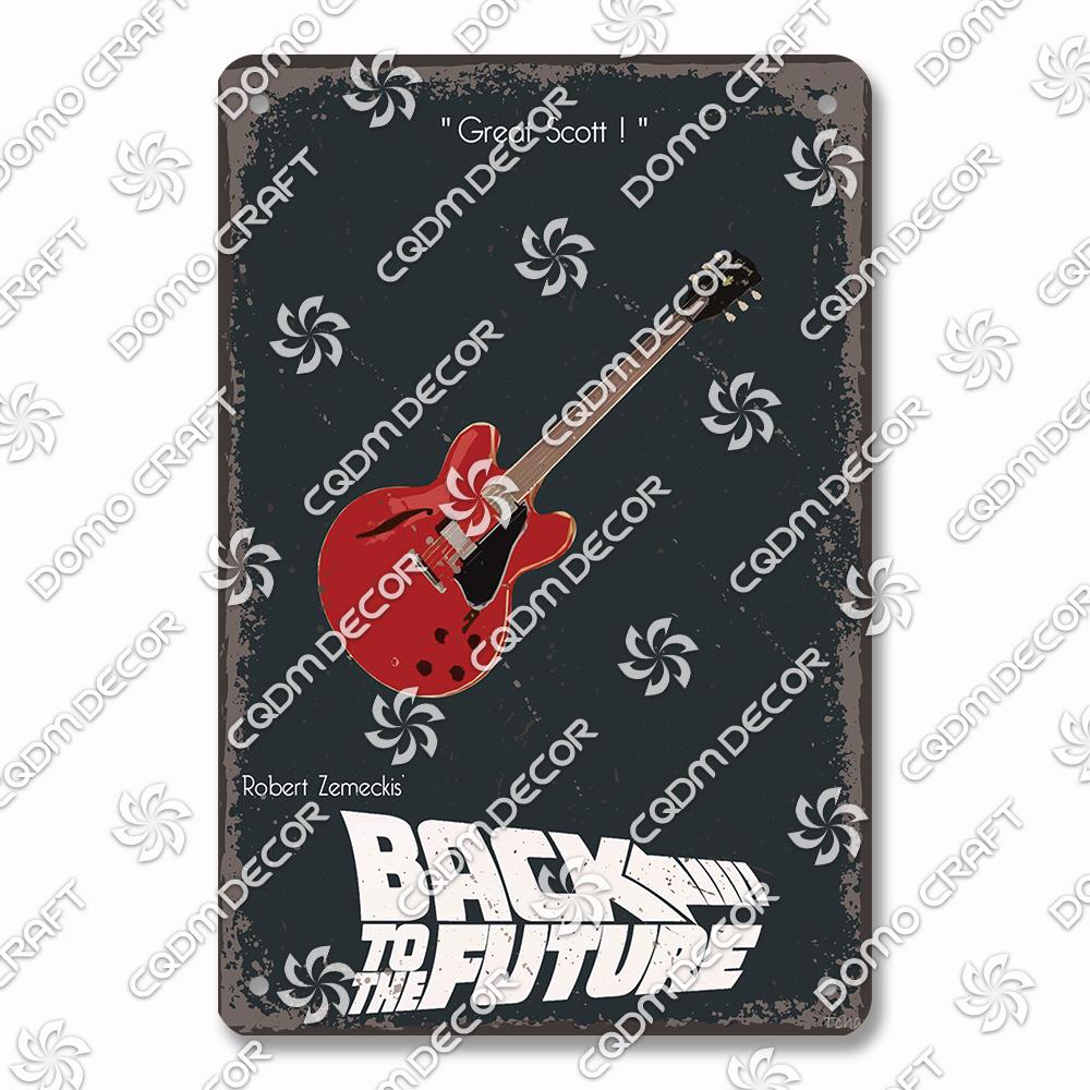 Classic Science Fiction Film Metal Tin Sign, Back to the Future Movie Poster Metal Plates, Cinema Club Cafe Bar Home Wall Decor