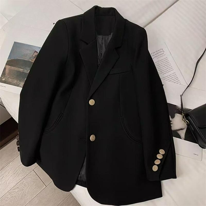 Spring and Summer Coffee Color Suit Jacket Female Temperament Loose Casual Shoulder Small Suit Commuter