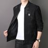 Autumn and Winter High-end Dark Pattern Casual Men's Coat Loose and Thin Middle-aged Dad Jacket Men