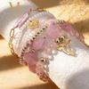 Trendy Imitation Pearl Boho Bracelet Multi-layer Design Glass Beads Beaded Chain Bangle Stackable Strand Bracelet Gift