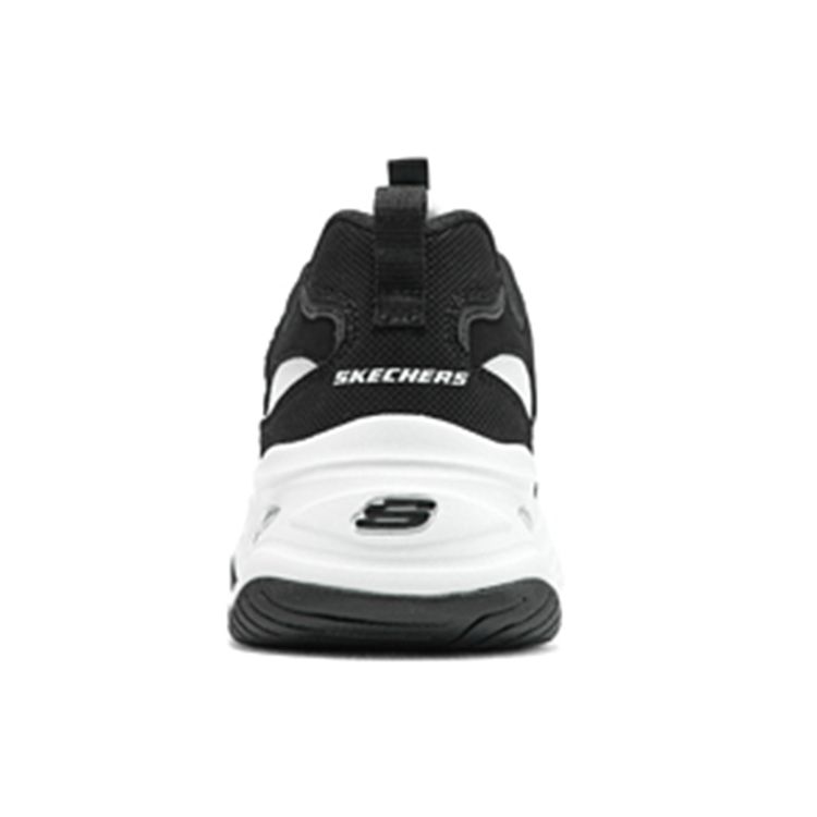 Skechers DLites 4.0 Zapatillas Panda Rayo Cuero Malla Moda Caña Baja Zapatillas Papá Zapatillas Mujer Negro Blanco 896114-BKW