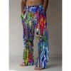 Men's 3D Retro Printed Baggy Casual Trousers,  Elastic Drawstring Waist with Pockets, for Spring Summer Home Outdoor Vacation