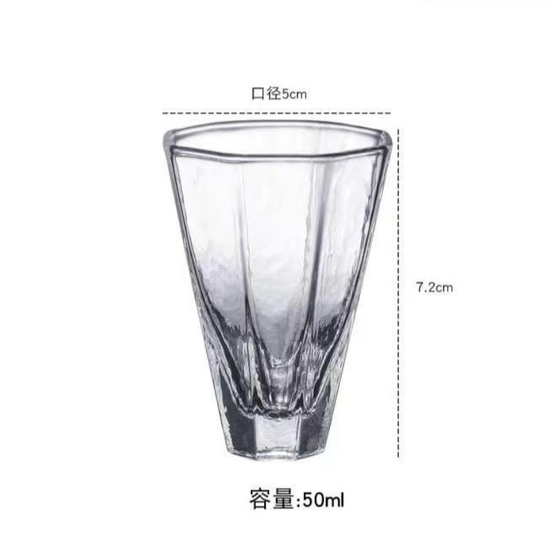 

Japanese Style Glass Tea Cup 50ML,Handmade Sake Cup,Bar Whiskey Tasting Glass,Transparent Liquor Drinking Glass,Elegant Cup 50ml