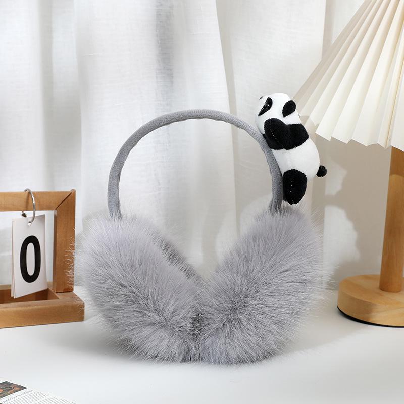 Warm Panda Plush Foldable Earmuffs: Cute Winter Ear Protection for Women