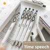 4pcs Series Push-button Gel Pen Clip, High-value Student CS Test Pen, Signature Pen, Unique Glasses Pen Clip Design