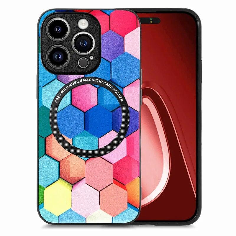 Bunte kabellose Lade-Handyhülle für iPhone 15 Pro Max 14 Plus 13 12 11 SE X für Samsung Galaxy S24 Ultra S23 S21 FE A35 A15 A54 A34 A53 Cover