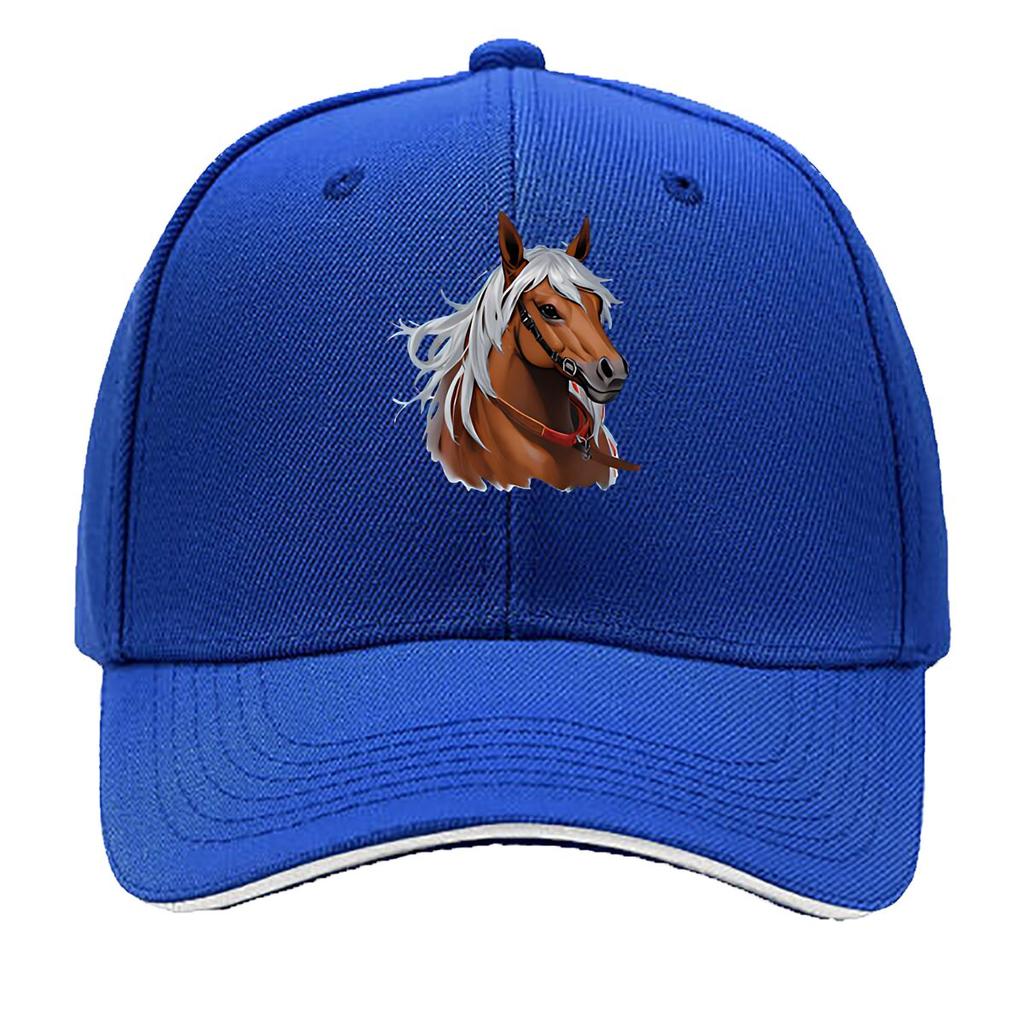 Brown Horse White Unisexe Wall Art Hip Hop Hat Fashion Outdoor Sports Sandwich Baseball Cap