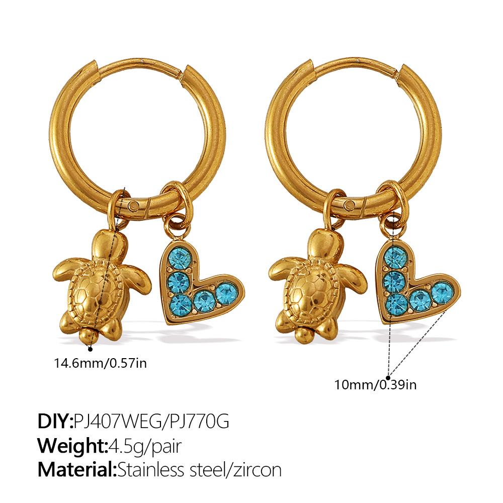 Fashion Multi-Element Diy Earrings Stainless Steel Gold-Plated Light Luxury High-End Earrings Jewelry Women