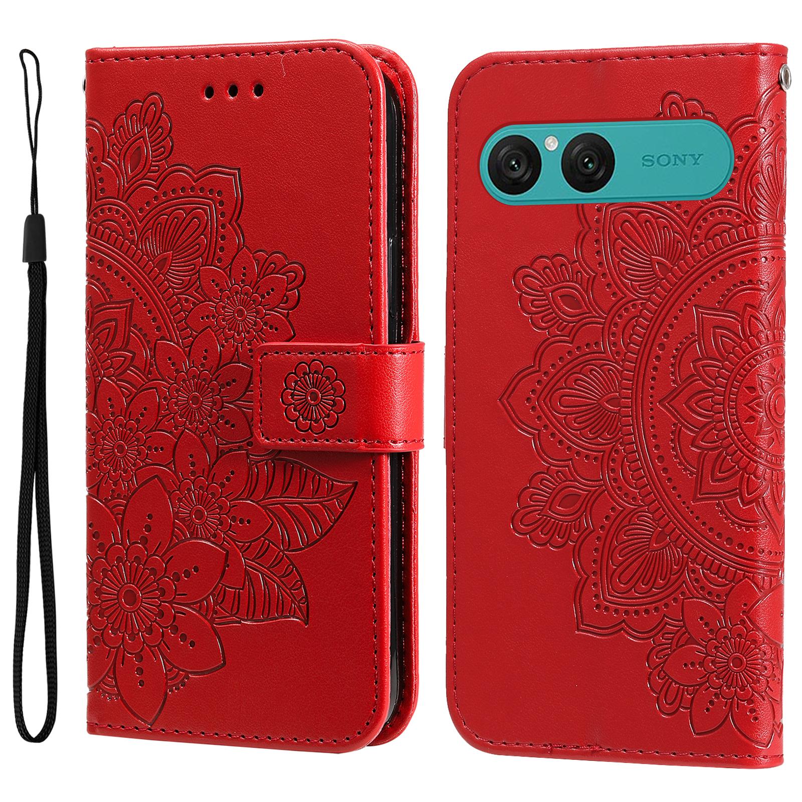 

For Sony Xperia 10 VII Case Floral Pattern PU Leather Wallet Stand Phone Cover
