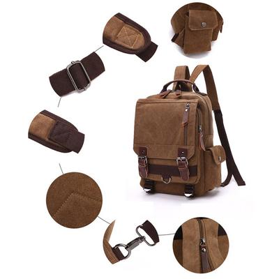 Small Canvas Travel Multifunctional Shoulder Men Women Laptop Rucksack School Daypack AVE