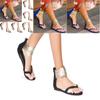 Premium Quality Women's Summer Open Toe Ankle Strap Flats Sandals With Zipper Design For Effortless Elegance