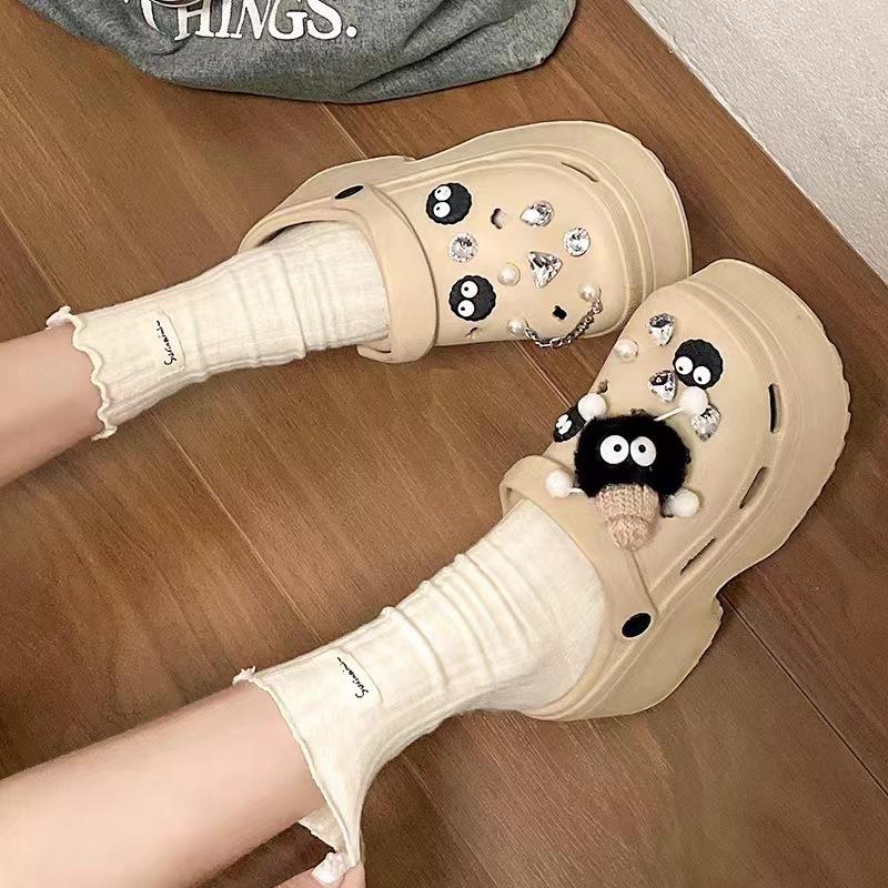 

Hole shoes heightening shoes women s outer wear summer new eva soft sole seaside beach bag head cool slippers outer wear 40-41