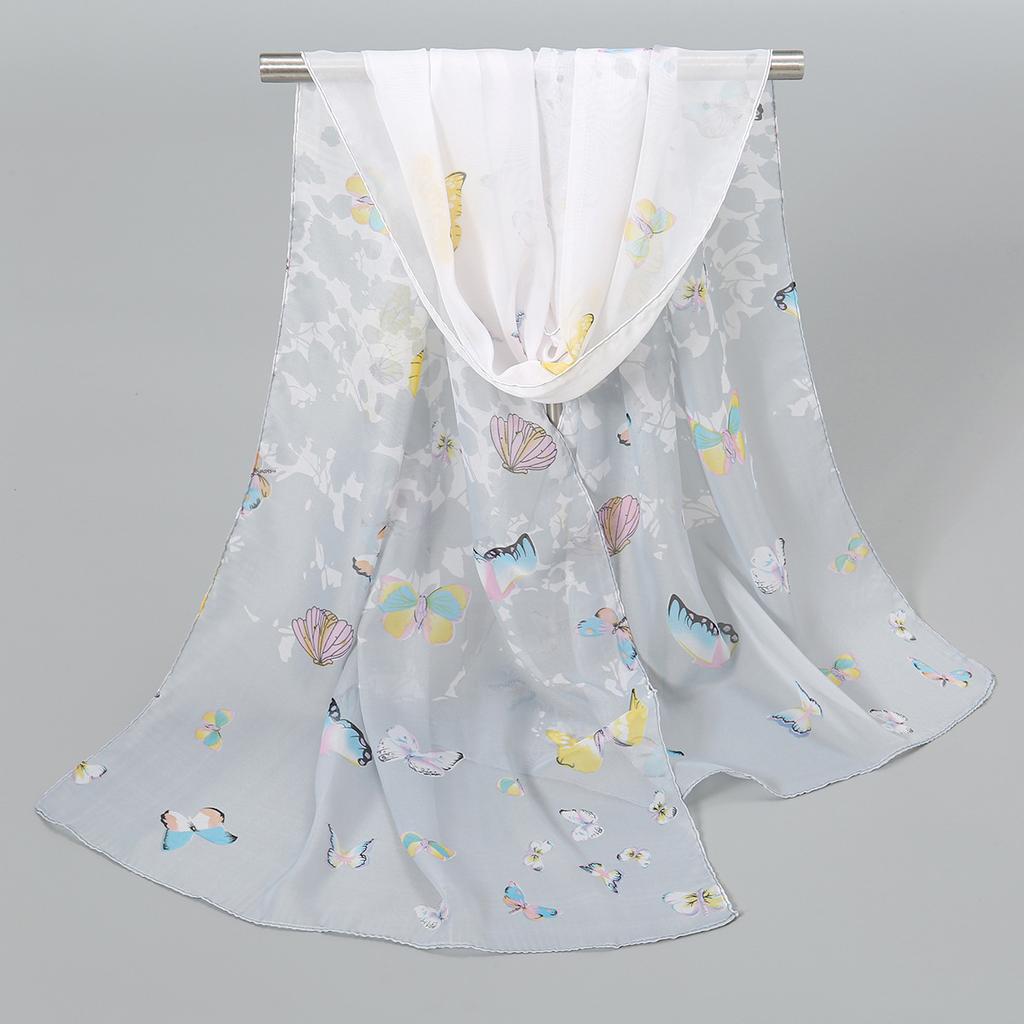 Luxury Chiffon Silk Scarf Spring Summer Scarf Women Head Scarf Beach Shawls Bandana Headband Muslim Hijabs Black Scarf/Scarves