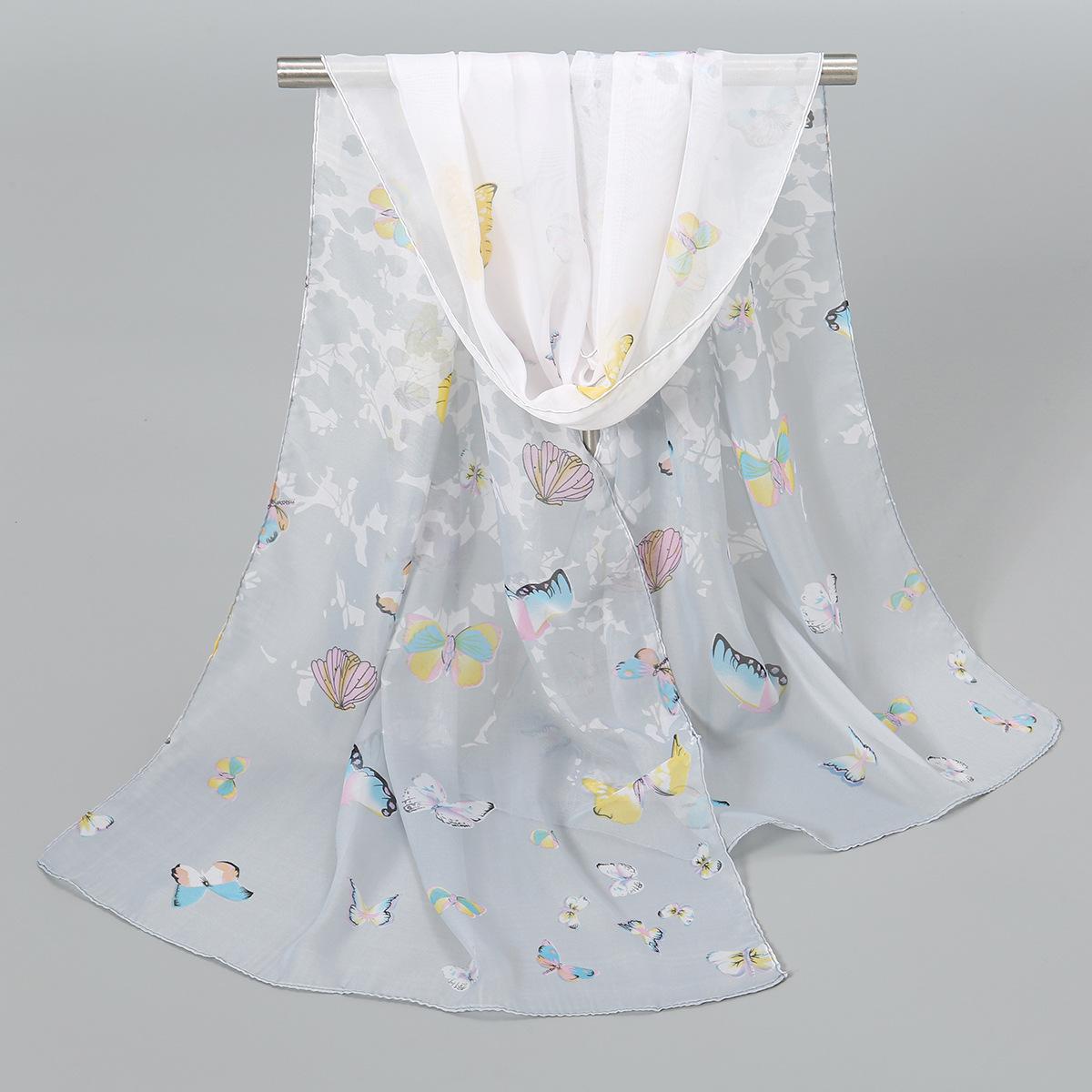 

Luxury Chiffon Silk Scarf Spring Summer Scarf Women Head Scarf Beach Shawls Bandana headband muslim hijabs Black Scarf/Scarves 50x160cm