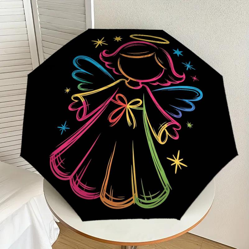 1pc Angel Star Pattern Umbrella Design Automatic Opening and Closing Umbrella, High-quality Travel Umbrella, Lightweight and Portable,